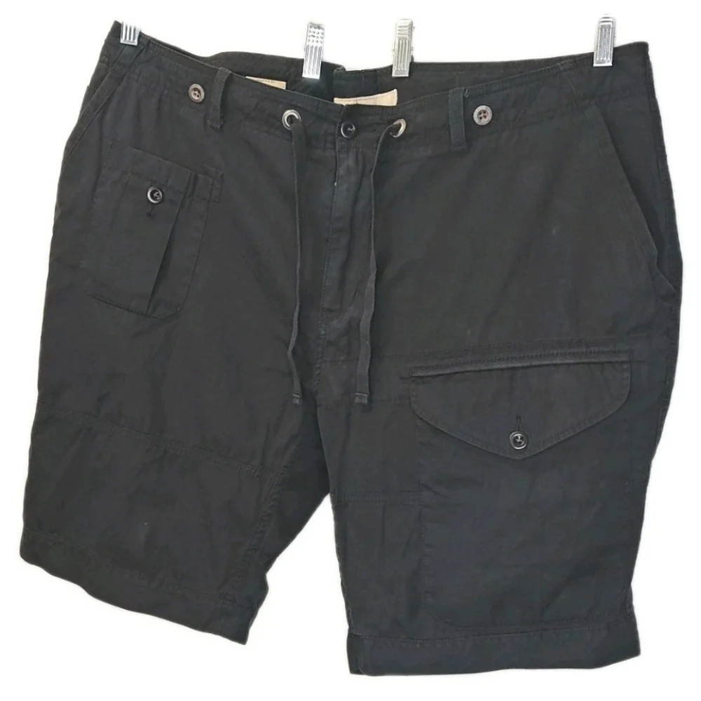 Vtg 90s Polo Ralph Lauren Baggy Wide Leg Cargo Shorts 42/44 Black Field Utility